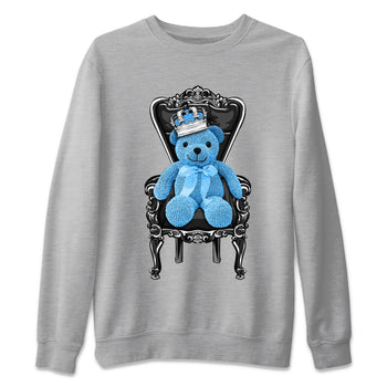 Air Jordan 1 Retro High OG UNC Toe Shirt to match Jordans Royal Bear Sneaker Tees AJ1 UNC Toe Tee Crew Neck T-Shirts Heather Grey 2