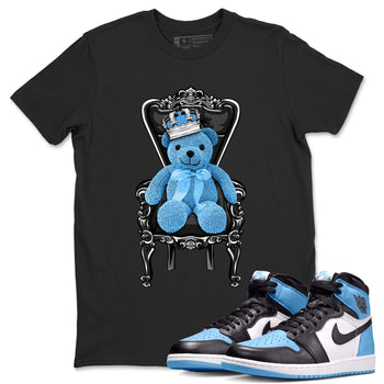 Air Jordan 1 Retro High OG UNC Toe Shirt to match Jordans Royal Bear Sneaker Tees AJ1 UNC Toe Tee Crew Neck T-Shirts Black 1