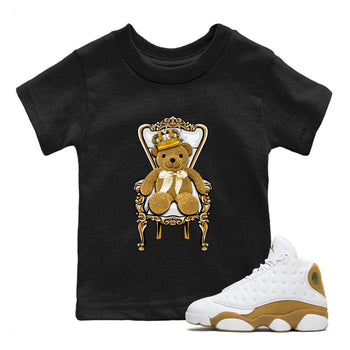 Air Jordan 13 Wheat shirt to match jordans Royal Bear sneaker tees 13 Wheat SNRT Sneaker Release Tees Baby Toddler Kids Black 1 T-Shirt