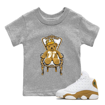 Air Jordan 13 Wheat shirt to match jordans Royal Bear sneaker tees 13 Wheat SNRT Sneaker Release Tees Baby Toddler Kids Heather Grey 1 T-Shirt
