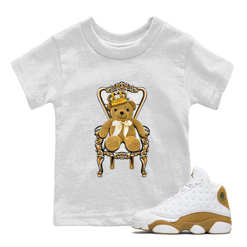 Air Jordan 13 Wheat shirt to match jordans Royal Bear sneaker tees 13 Wheat SNRT Sneaker Release Tees Baby Toddler Kids White 1 T-Shirt