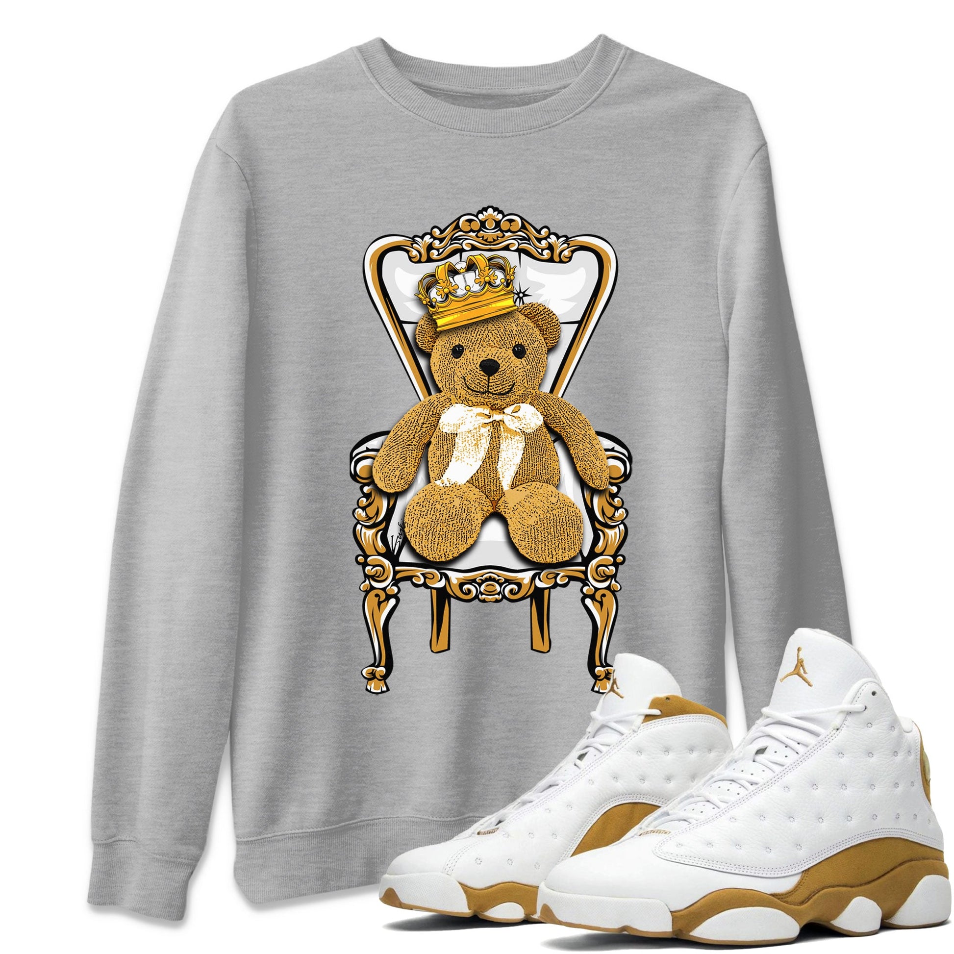 Air Jordan 13 Wheat shirt to match jordans Royal Bear sneaker tees 13 Wheat SNRT Sneaker Release Tees Casual Unisex shirts Heather Grey 1 T-Shirt