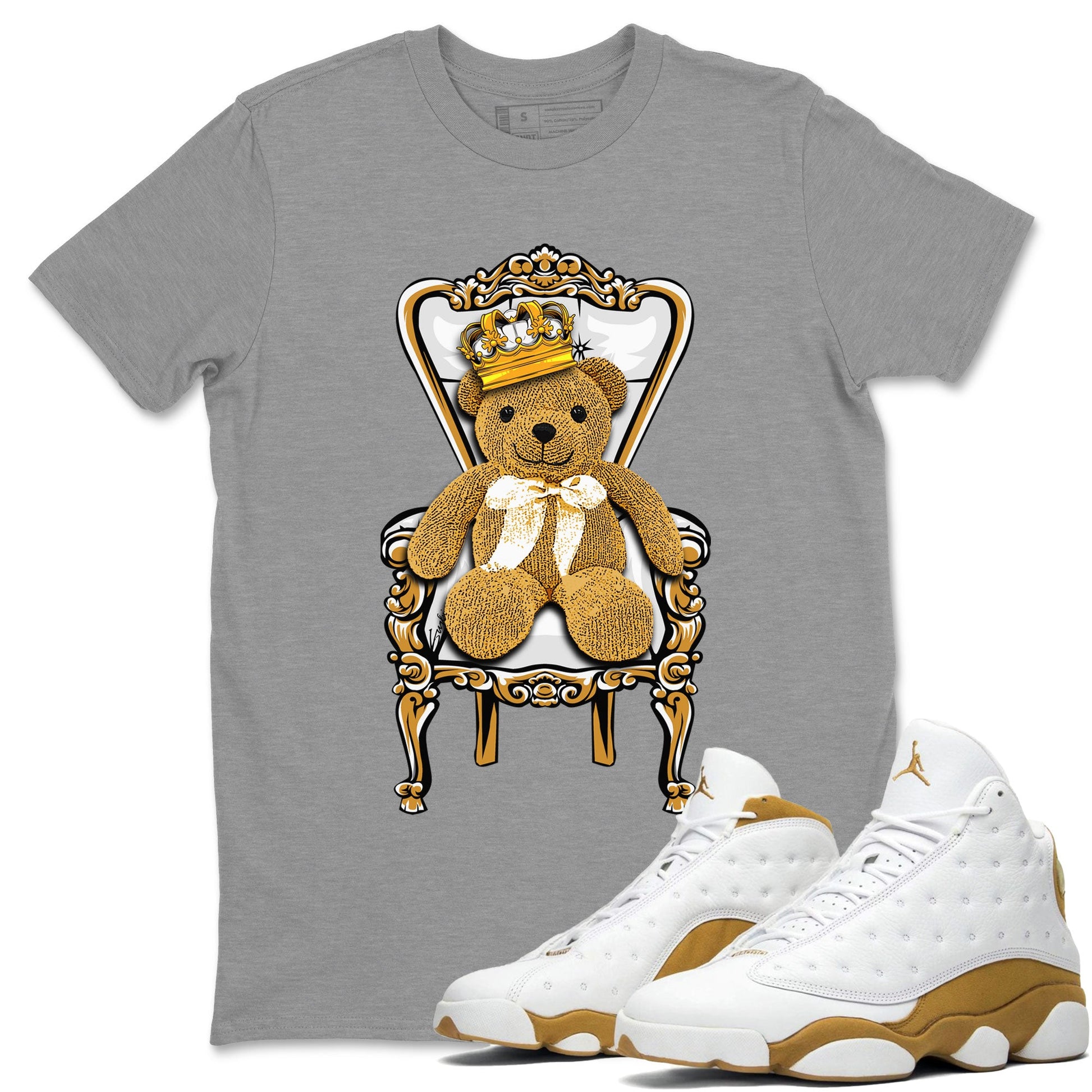 Air Jordan 13 Wheat shirt to match jordans Royal Bear sneaker tees 13 Wheat SNRT Sneaker Release Tees Casual Unisex shirts Heather Grey 1 T-Shirt