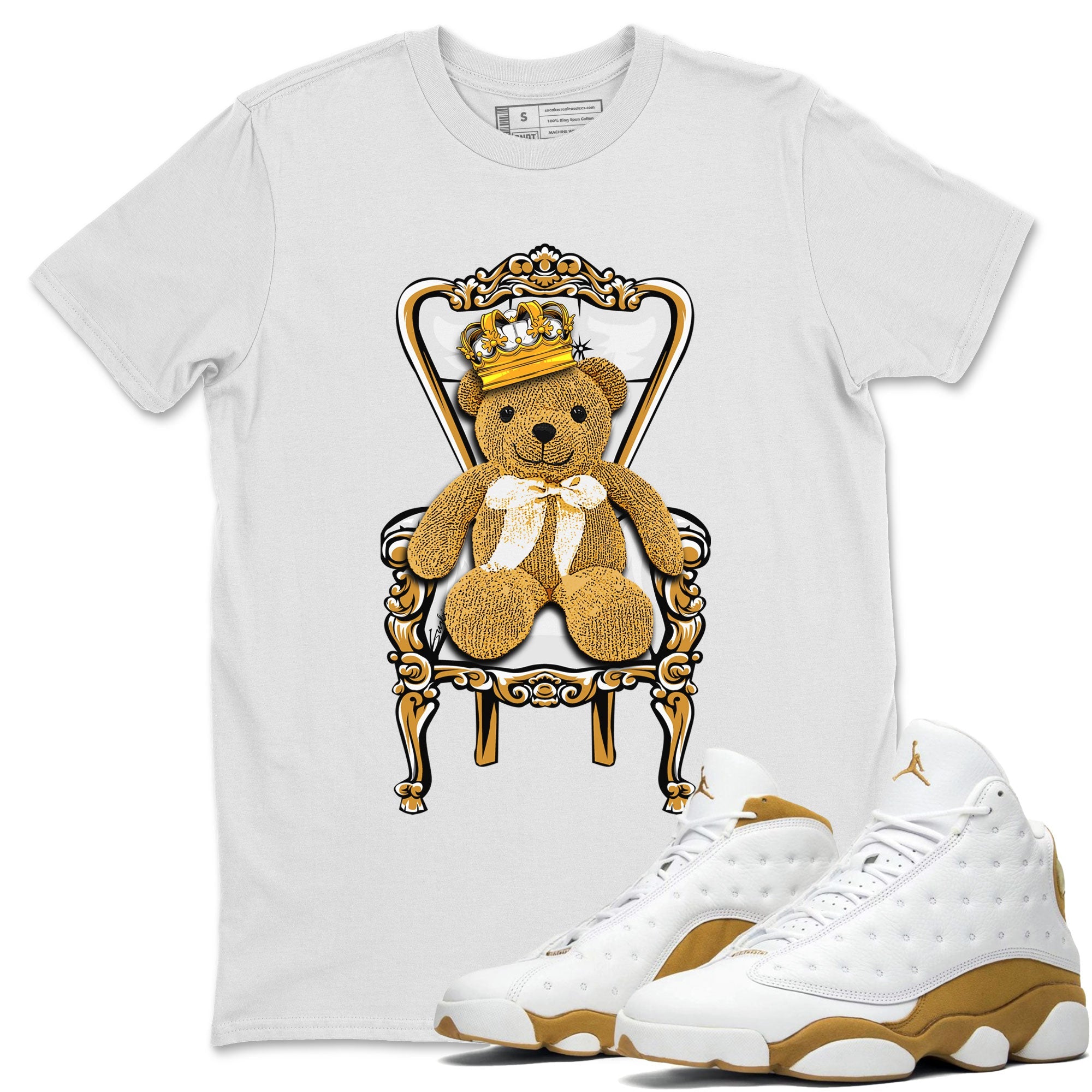 Air Jordan 13 Wheat shirt to match jordans Royal Bear sneaker tees 13 Wheat SNRT Sneaker Release Tees Casual Unisex shirts White 1 T-Shirt