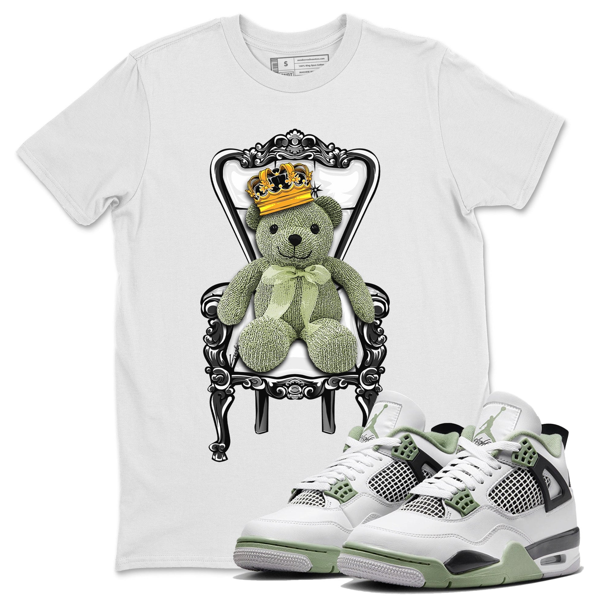 Jordan 4 Seafoam Sneaker Match Tees Royal Bear Sneaker Tees Jordan 4 Seafoam Sneaker Release Tees Unisex Shirts