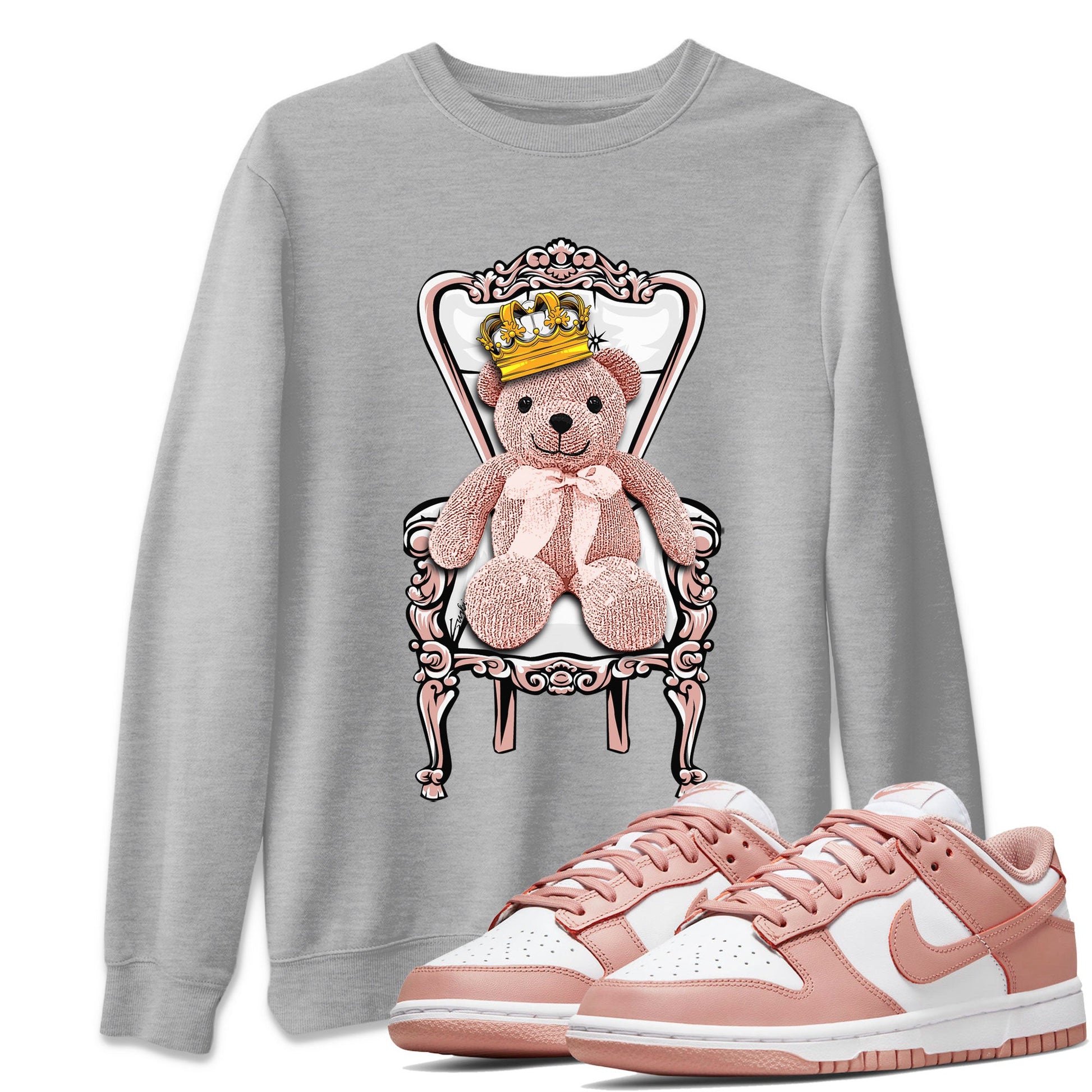 Dunk Low WMNS Rose Whisper shirt to match jordans Royal Bear sneaker tees Dunk Rose Whisper SNRT Sneaker Release Tees Casual Unisex shirts Heather Grey 1 T-Shirt