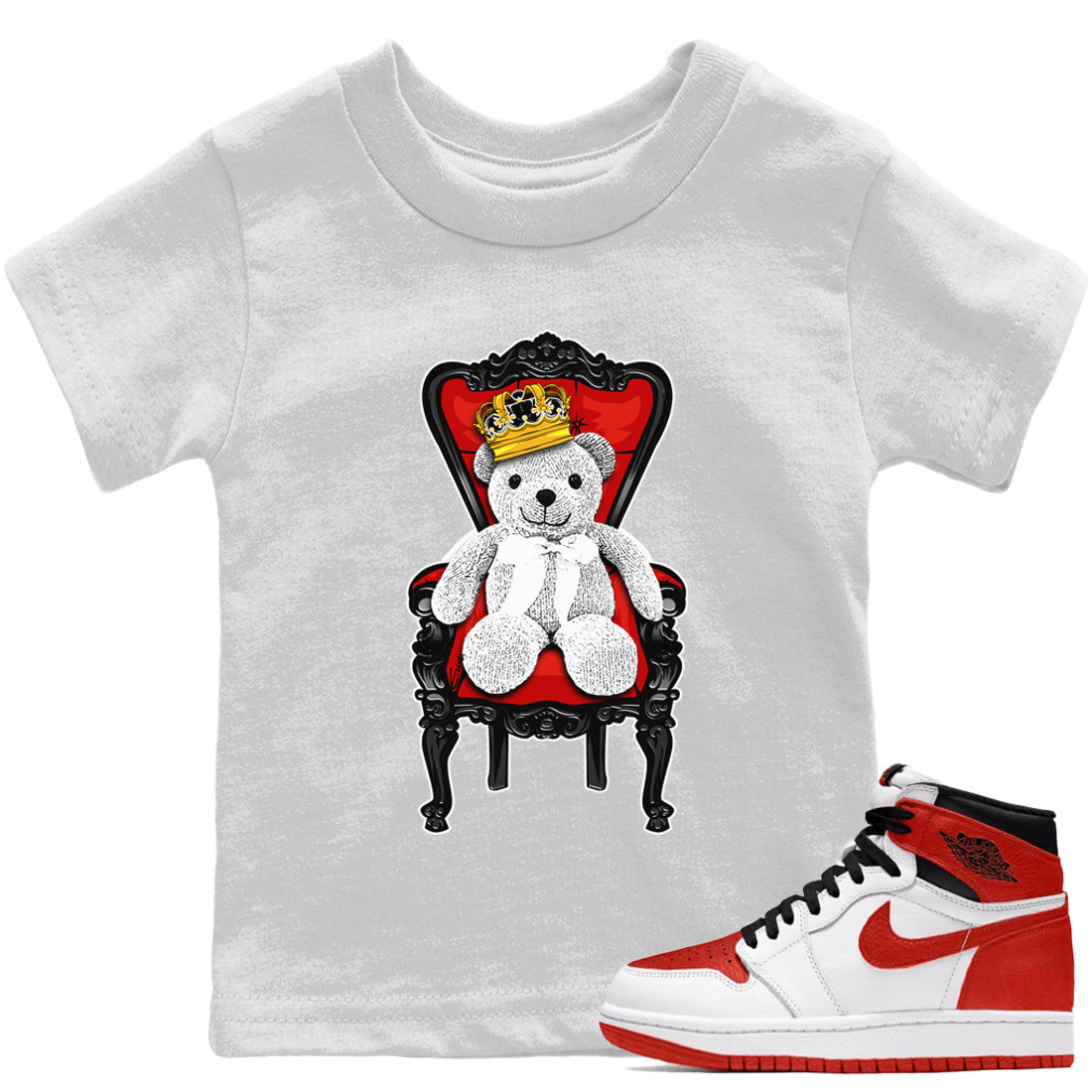 Jordan 1 Heritage Sneaker Match Tees Royal Bear Sneaker Tees Jordan 1 Heritage Sneaker Release Tees Kids Shirts