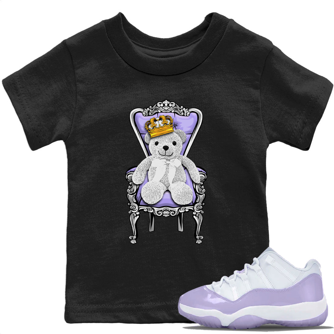 Jordan 11 Pure Violet Sneaker Match Tees Royal Bear Sneaker Tees Jordan 11 Pure Violet Sneaker Release Tees Kids Shirts