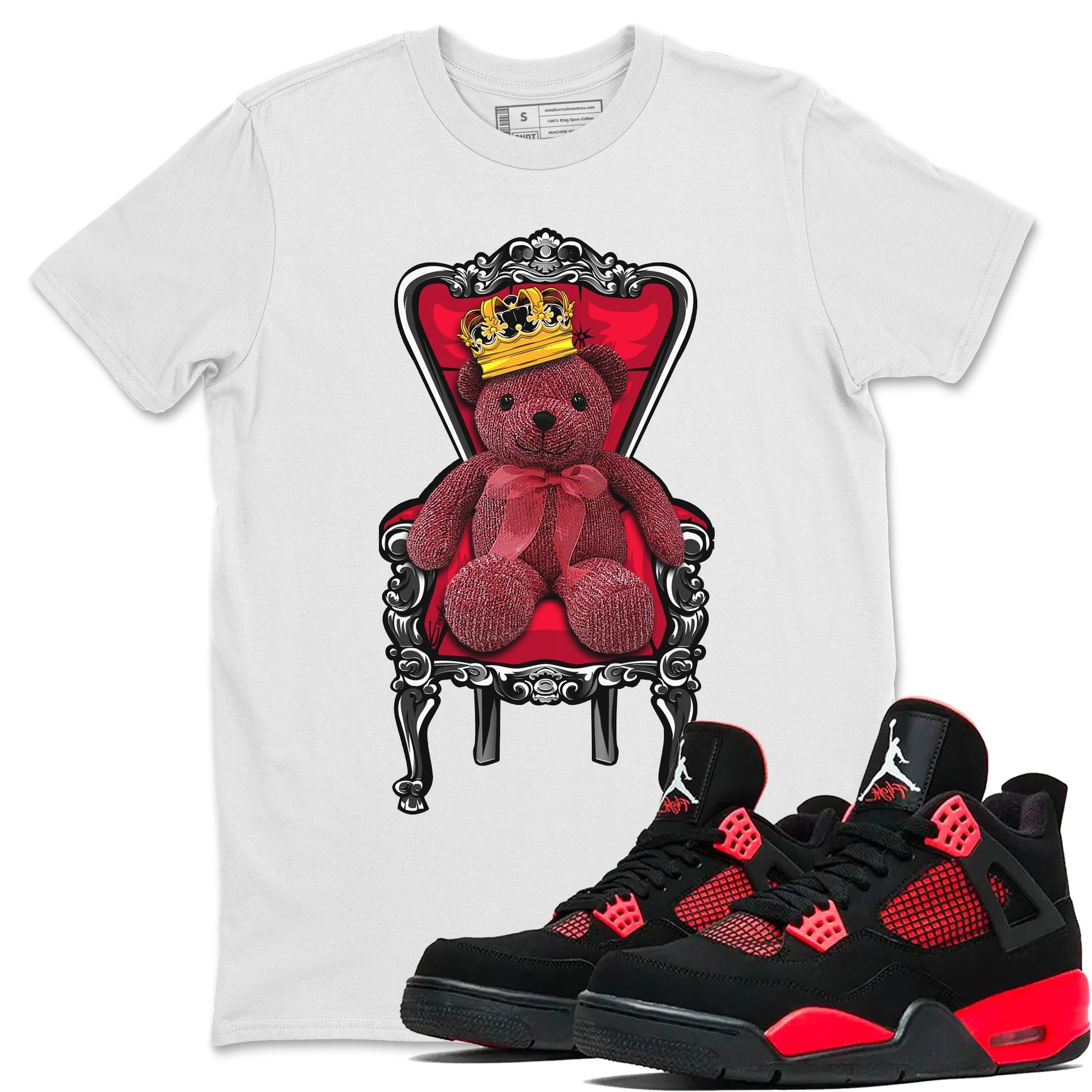 Jordan 4 Red Thunder Sneaker Match Tees Royal Bear Sneaker Tees Jordan 4 Red Thunder Sneaker Release Tees Unisex Shirts