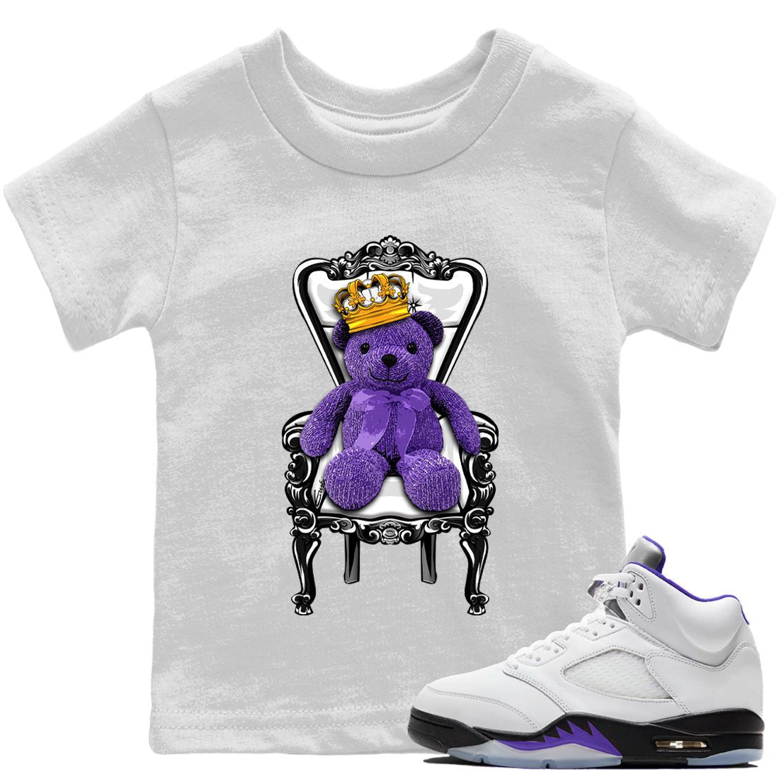 Jordan 5 Concord Sneaker Match Tees Royal Bear Sneaker Tees Jordan 5 Concord Sneaker Release Tees Kids Shirts