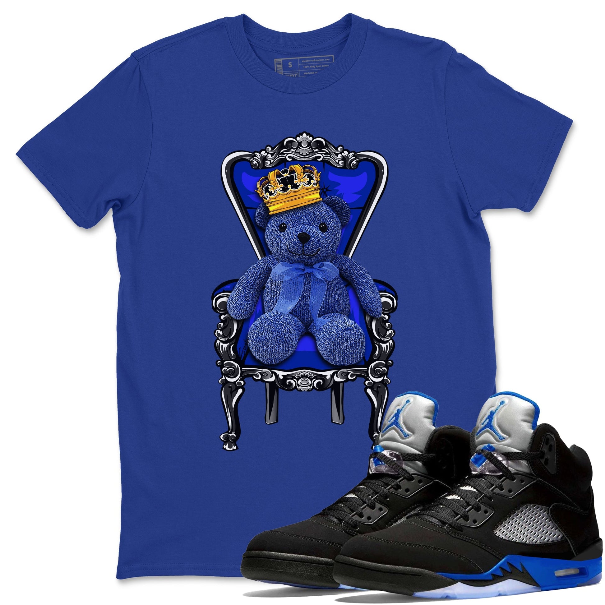Jordan 5 Racer Blue Sneaker Match Tees Royal Bear Sneaker Tees Jordan 5 Racer Blue Sneaker Release Tees Unisex Shirts