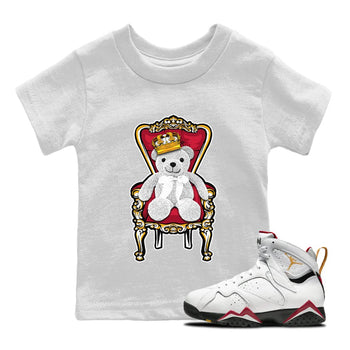 Jordan 7 Cardinal Sneaker Match Tees Royal Bear Sneaker Tees Jordan 7 Cardinal Sneaker Release Tees Kids Shirts