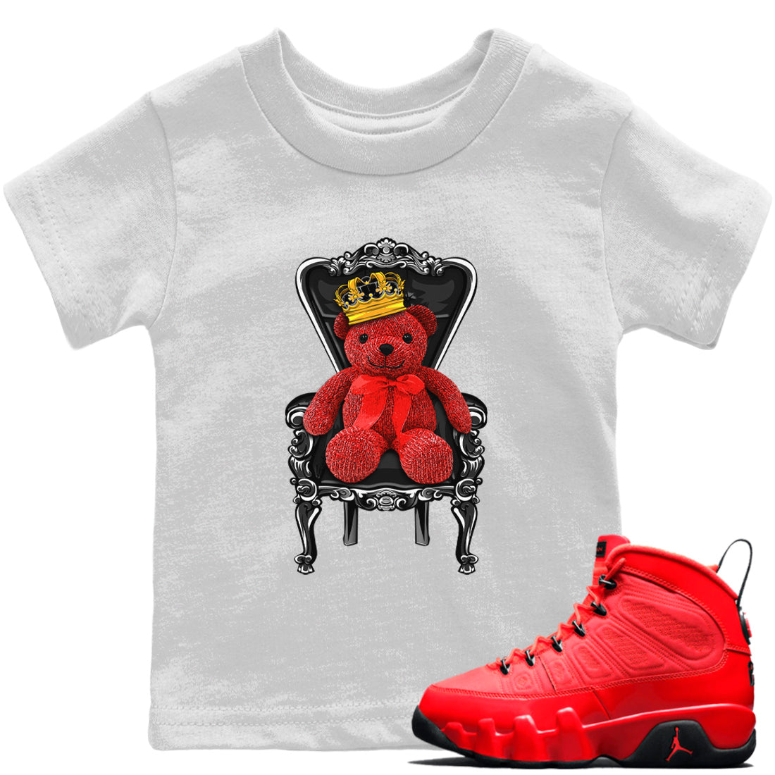 Jordan 9 Chile Red Sneaker Match Tees Royal Bear Sneaker Tees Jordan 9 Chile Red Sneaker Release Tees Kids Shirts