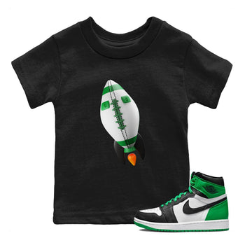 Air Jordan 1 Celtics Sneaker Match Tees Rugby Rocket Sneaker Tees AJ1 High OG Lucky Green Sneaker Release Tees Kids Shirts Black 1