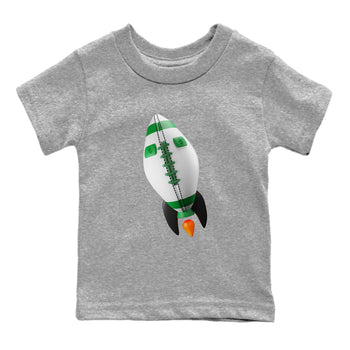 Air Jordan 1 Celtics Sneaker Match Tees Rugby Rocket Sneaker Tees AJ1 High OG Lucky Green Sneaker Release Tees Kids Shirts Heather Grey 2