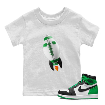 Air Jordan 1 Celtics Sneaker Match Tees Rugby Rocket Sneaker Tees AJ1 High OG Lucky Green Sneaker Release Tees Kids Shirts White 1