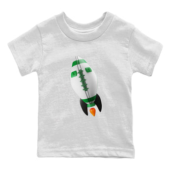 Air Jordan 1 Celtics Sneaker Match Tees Rugby Rocket Sneaker Tees AJ1 High OG Lucky Green Sneaker Release Tees Kids Shirts White 2