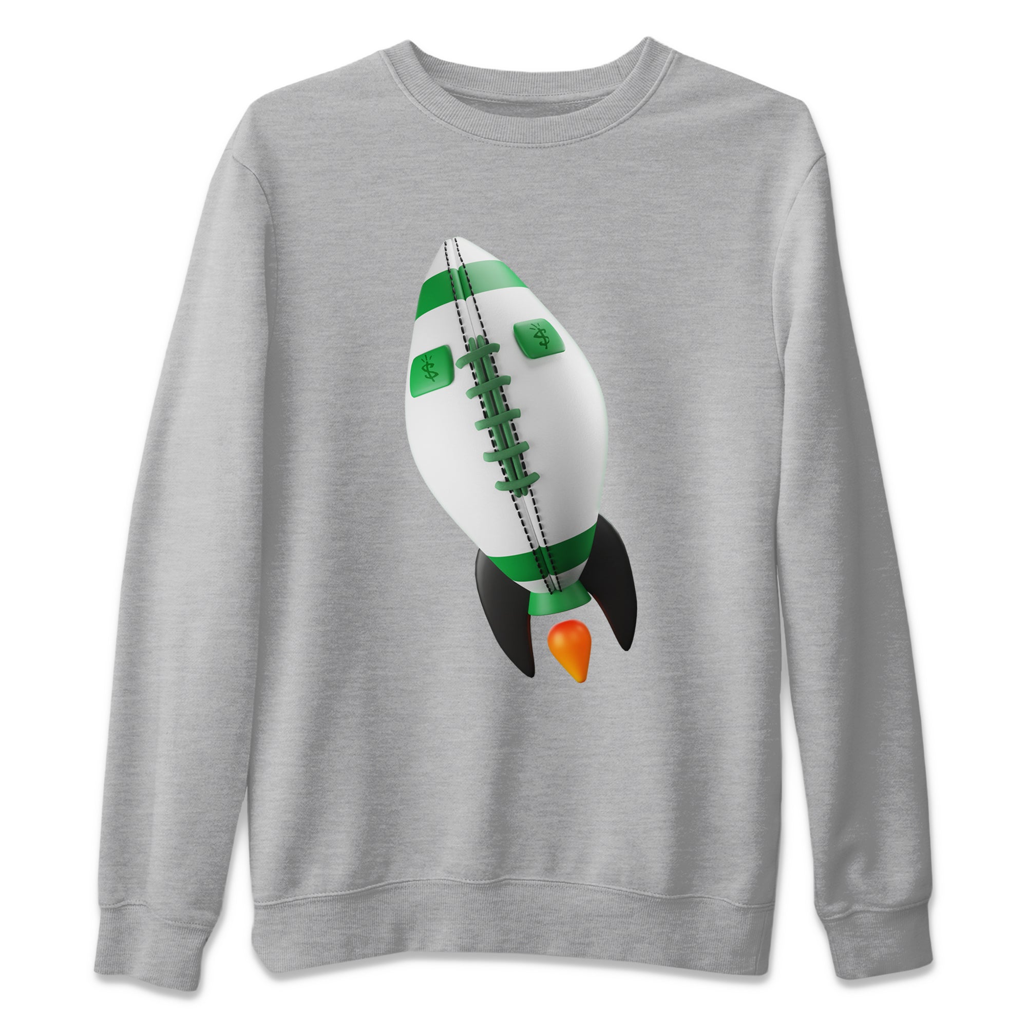 Air Jordan 1 Celtics Sneaker Match Tees Rugby Rocket Sneaker Tees AJ1 High OG Lucky Green Sneaker Release Tees Unisex Shirts Heather Grey 2