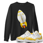 Air Jordan 11 Yellow Python Rugby Rocket Crew Neck Sneaker Tees AJ 11 Yellow Python Sneaker T-Shirts Washing and Care Tip