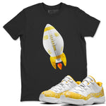 Air Jordan 11 Yellow Python Sneaker Match Tees Rugby Rocket Sneaker Tees AJ11 Yellow Python Sneaker Release Tees Unisex Shirts Black 1