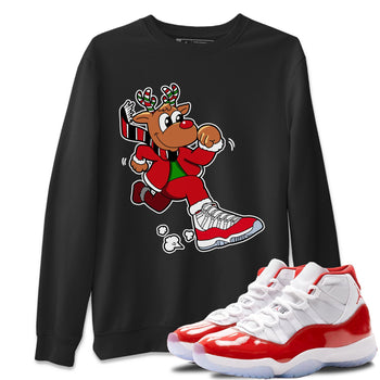 Jordan 11 Cherry Sneaker Match Tees Running Reindeer Sneaker Tees Jordan 11 Cherry Sneaker Release Tees Unisex Shirts