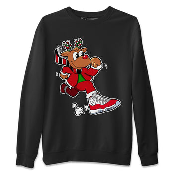 Jordan 11 Cherry Sneaker Match Tees Running Reindeer Sneaker Tees Jordan 11 Cherry Sneaker Release Tees Unisex Shirts