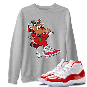 Jordan 11 Cherry Sneaker Match Tees Running Reindeer Sneaker Tees Jordan 11 Cherry Sneaker Release Tees Unisex Shirts
