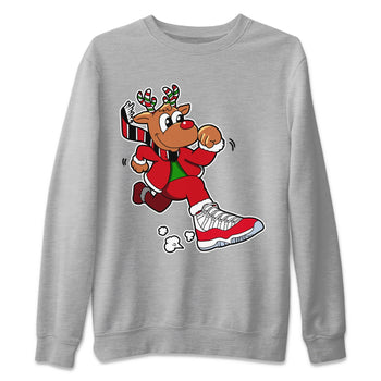 Jordan 11 Cherry Sneaker Match Tees Running Reindeer Sneaker Tees Jordan 11 Cherry Sneaker Release Tees Unisex Shirts