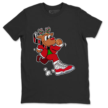 Jordan 11 Cherry Sneaker Match Tees Running Reindeer Sneaker Tees Jordan 11 Cherry Sneaker Release Tees Unisex Shirts