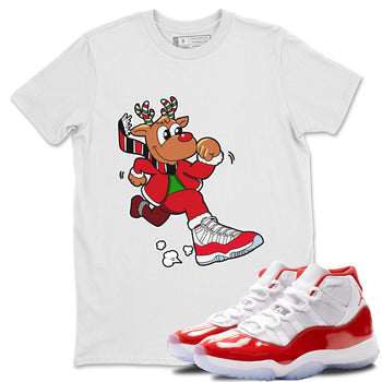 Jordan 11 Cherry Sneaker Match Tees Running Reindeer Sneaker Tees Jordan 11 Cherry Sneaker Release Tees Unisex Shirts