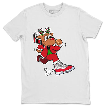 Jordan 11 Cherry Sneaker Match Tees Running Reindeer Sneaker Tees Jordan 11 Cherry Sneaker Release Tees Unisex Shirts