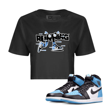 Air Jordan 1 Retro High OG UNC Toe Shirt to match Jordans Running Shoes Sneaker Tees AJ1 UNC Toe SNRT Sneaker Release Tees Crop T-Shirts Black 1