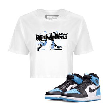 Air Jordan 1 Retro High OG UNC Toe Shirt to match Jordans Running Shoes Sneaker Tees AJ1 UNC Toe SNRT Sneaker Release Tees Crop T-Shirts White 1