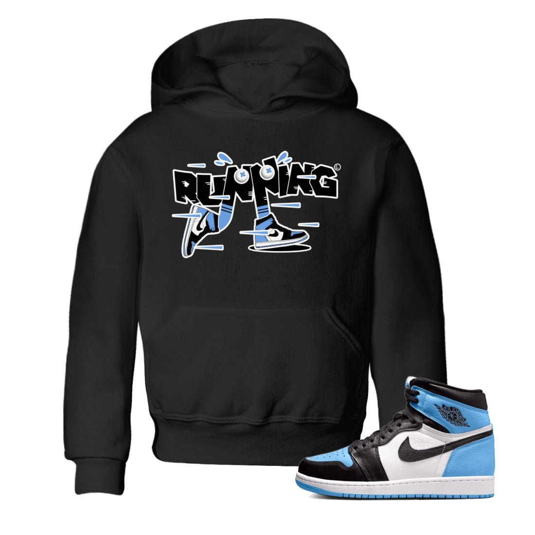 Air Jordan 1 Retro High OG UNC Toe Shirt to match Jordans Running Shoes Sneaker Tees AJ1 UNC Toe SNRT Sneaker Release Tees Kids and Baby Tees Black 1
