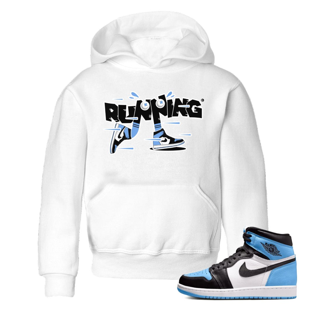 Air Jordan 1 Retro High OG UNC Toe Shirt to match Jordans Running Shoes Sneaker Tees AJ1 UNC Toe SNRT Sneaker Release Tees Kids and Baby Tees White 1