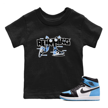 Air Jordan 1 Retro High OG UNC Toe Shirt to match Jordans Running Shoes Sneaker Tees AJ1 UNC Toe SNRT Sneaker Release Tees Kids and Baby Tees Black 1