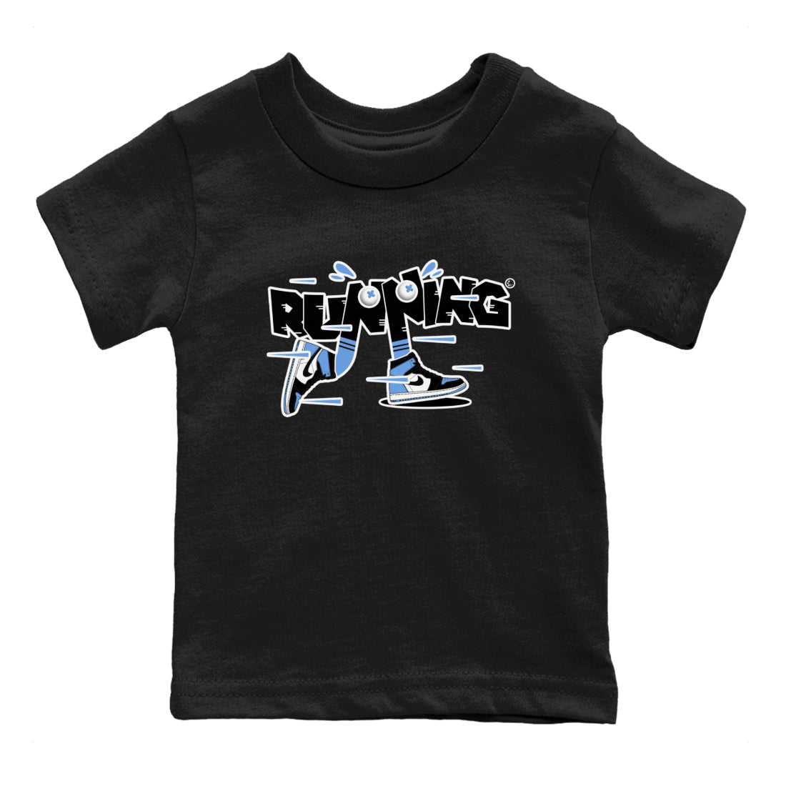Air Jordan 1 Retro High OG UNC Toe Shirt to match Jordans Running Shoes Sneaker Tees AJ1 UNC Toe SNRT Sneaker Release Tees Kids and Baby Tees Black 2