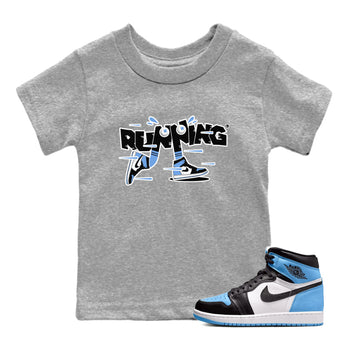 Air Jordan 1 Retro High OG UNC Toe Shirt to match Jordans Running Shoes Sneaker Tees AJ1 UNC Toe SNRT Sneaker Release Tees Kids and Baby Tees Heather Grey 1