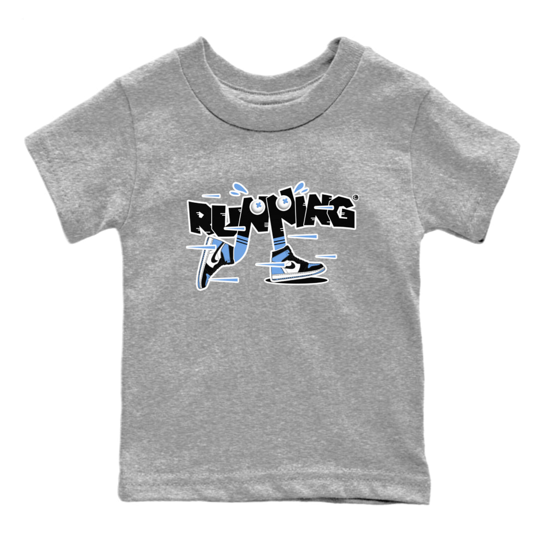 Air Jordan 1 Retro High OG UNC Toe Shirt to match Jordans Running Shoes Sneaker Tees AJ1 UNC Toe SNRT Sneaker Release Tees Kids and Baby Tees Heather Grey 2