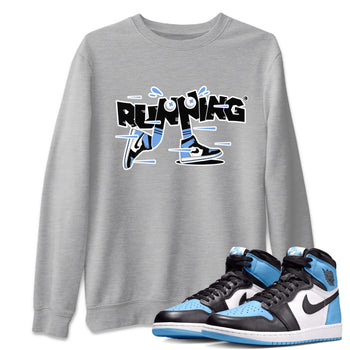 Air Jordan 1 Retro High OG UNC Toe Shirt to match Jordans Running Shoes Sneaker Tees AJ1 UNC Toe SNRT Sneaker Release Tees Crew Neck T-Shirts Heather Grey 1