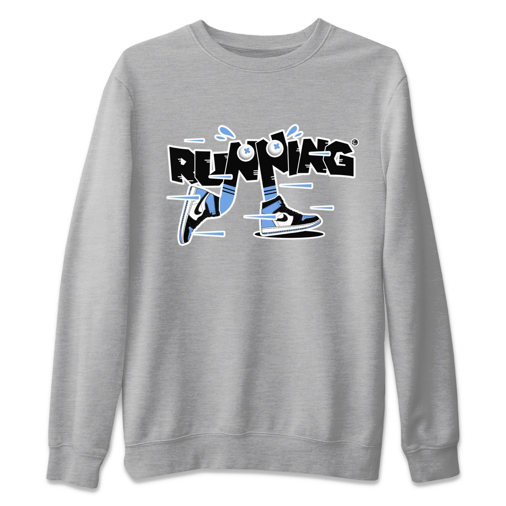 Air Jordan 1 Retro High OG UNC Toe Shirt to match Jordans Running Shoes Sneaker Tees AJ1 UNC Toe SNRT Sneaker Release Tees Crew Neck T-Shirts Heather Grey 2