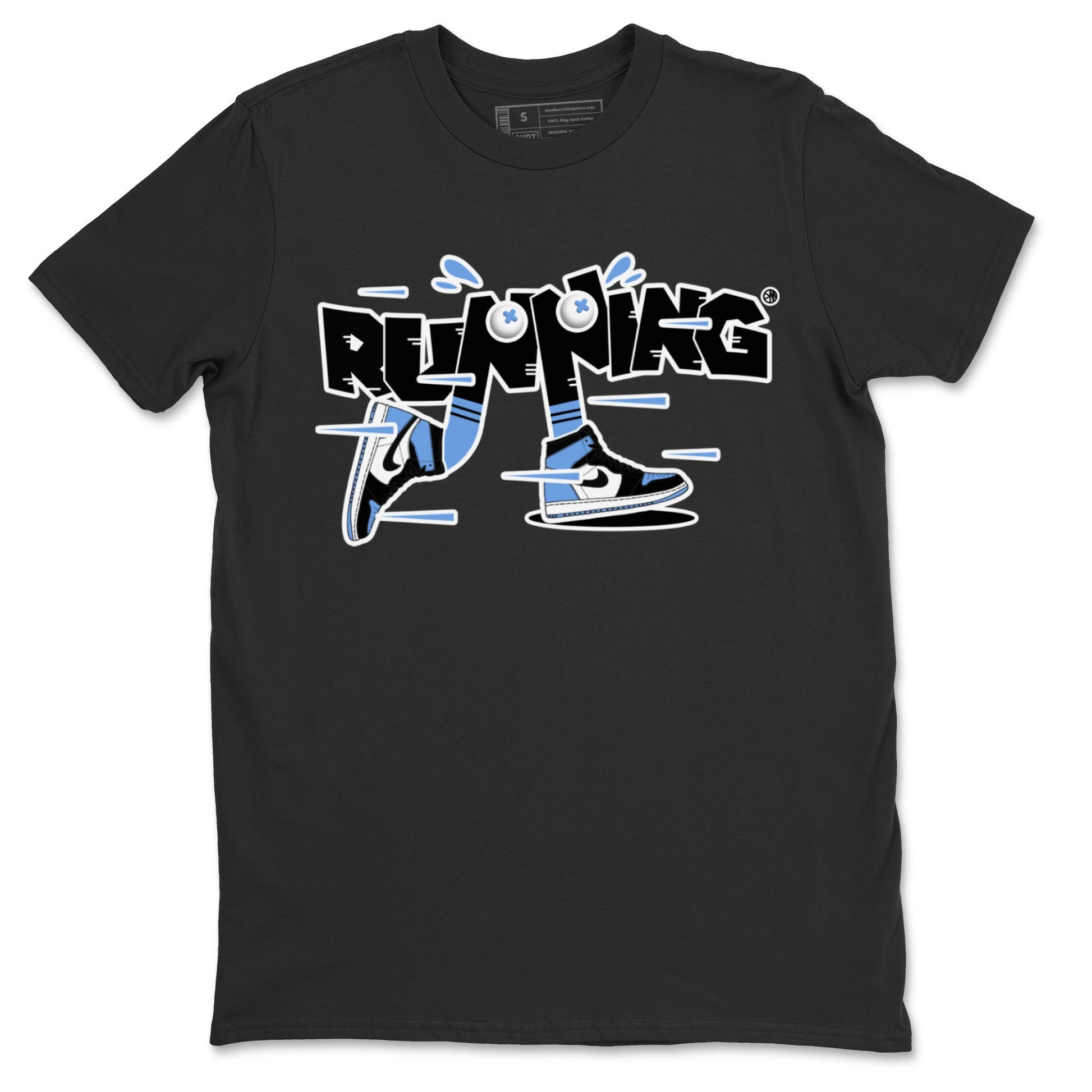 Air Jordan 1 Retro High OG UNC Toe Shirt to match Jordans Running Shoes Sneaker Tees AJ1 UNC Toe SNRT Sneaker Release Tees Crew Neck T-Shirts Black 2