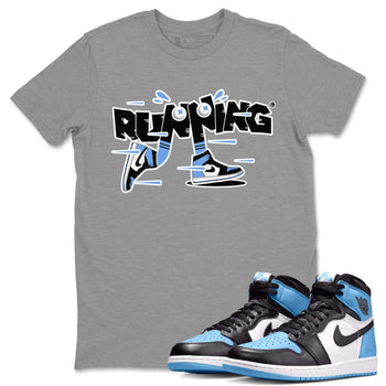 Air Jordan 1 Retro High OG UNC Toe Shirt to match Jordans Running Shoes Sneaker Tees AJ1 UNC Toe SNRT Sneaker Release Tees Crew Neck T-Shirts Heather Grey 1