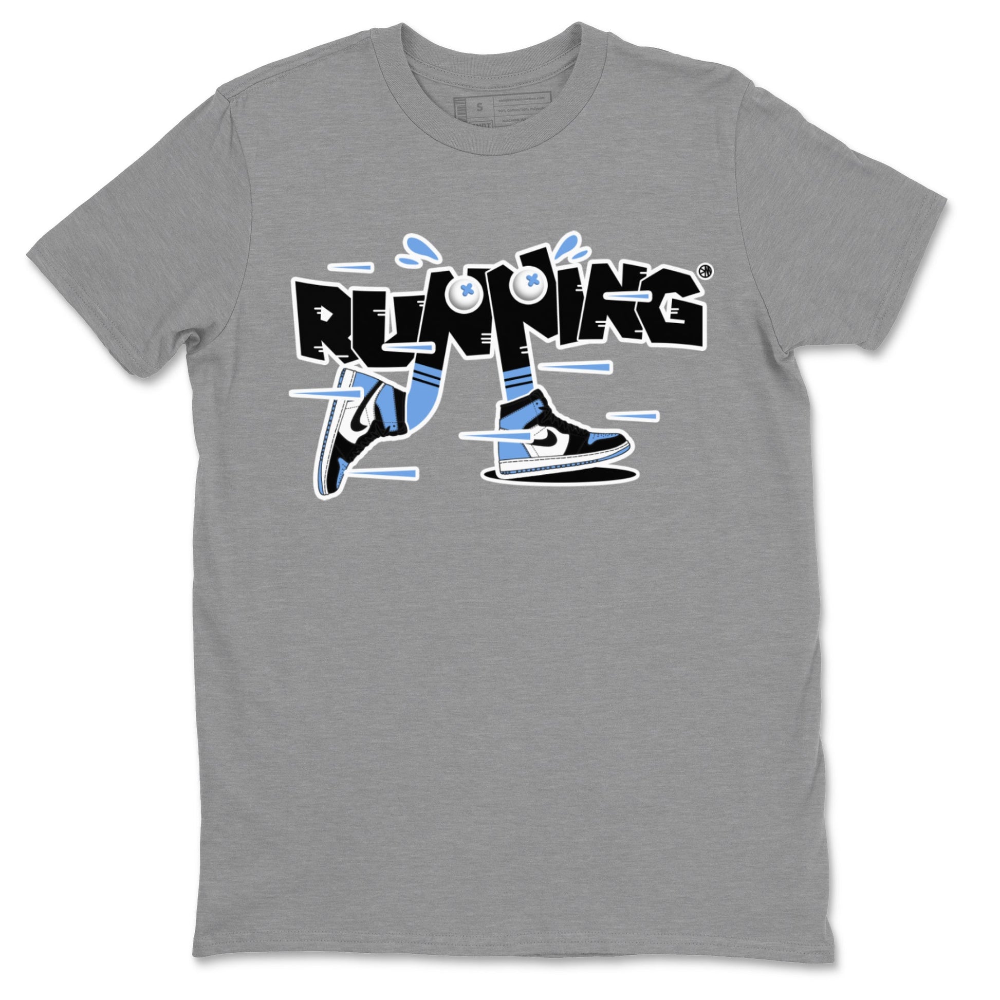 Air Jordan 1 Retro High OG UNC Toe Shirt to match Jordans Running Shoes Sneaker Tees AJ1 UNC Toe SNRT Sneaker Release Tees Crew Neck T-Shirts Heather Grey 2