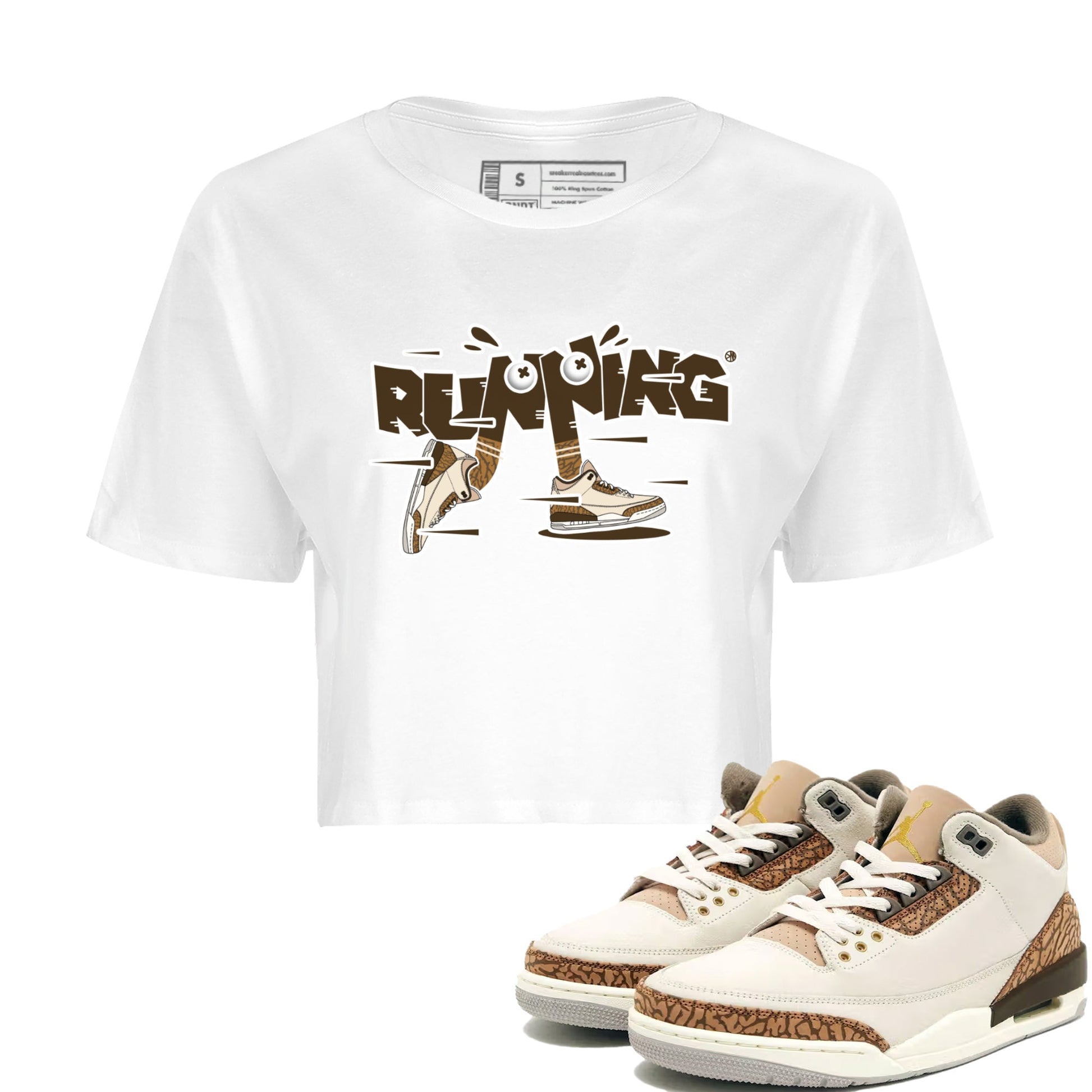 Air Jordan 3 Palomino Sneaker Match Tees Running Shoes Sneaker Tees AJ3 Palomino Sneaker Release Tees Women's Shirts White 1