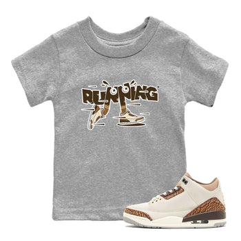 Air Jordan 3 Palomino Sneaker Match Tees Running Shoes Sneaker Tees AJ3 Palomino Sneaker Release Tees Kids Shirts Heather Grey 1