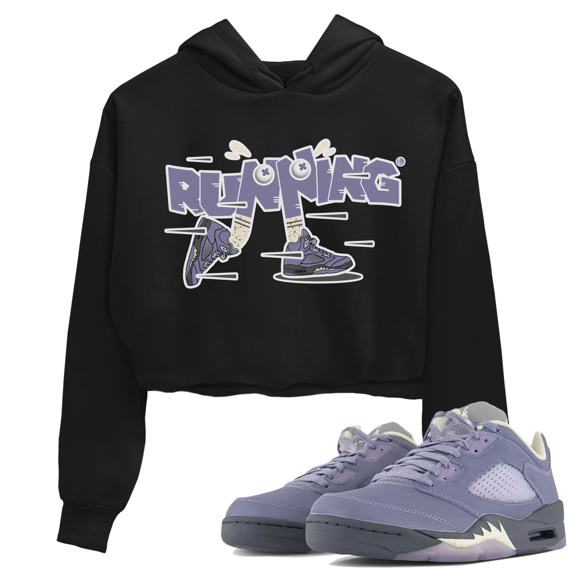 Air Jordan 5 Indigo Haze Sneaker Match Tees Running Shoes Sneaker Tees AJ5 Indigo Haze Sneaker Release Tees Women's Shirts Black 1
