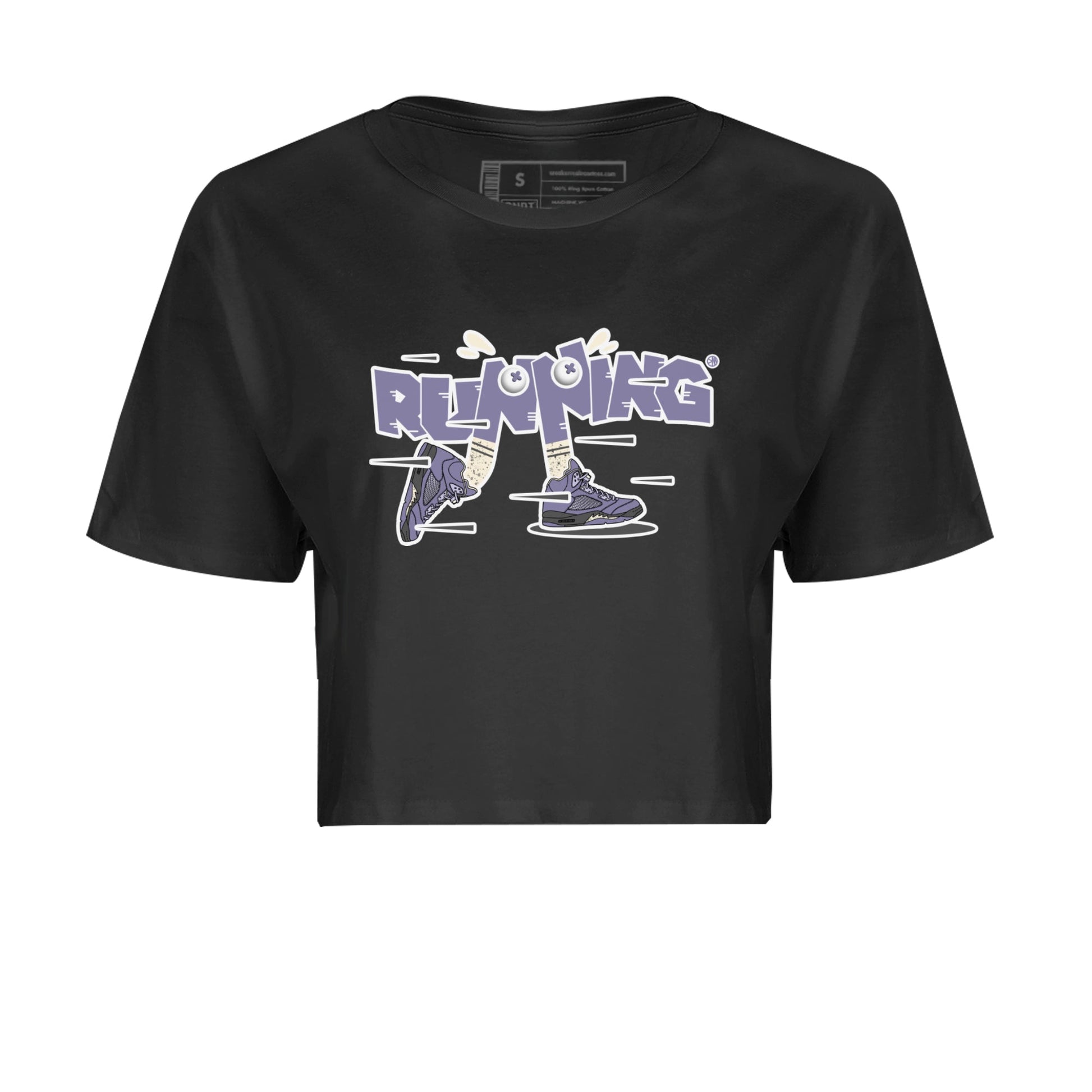 Air Jordan 5 Indigo Haze Sneaker Match Tees Running Shoes Sneaker Tees AJ5 Indigo Haze Sneaker Release Tees Women's Shirts Black 2