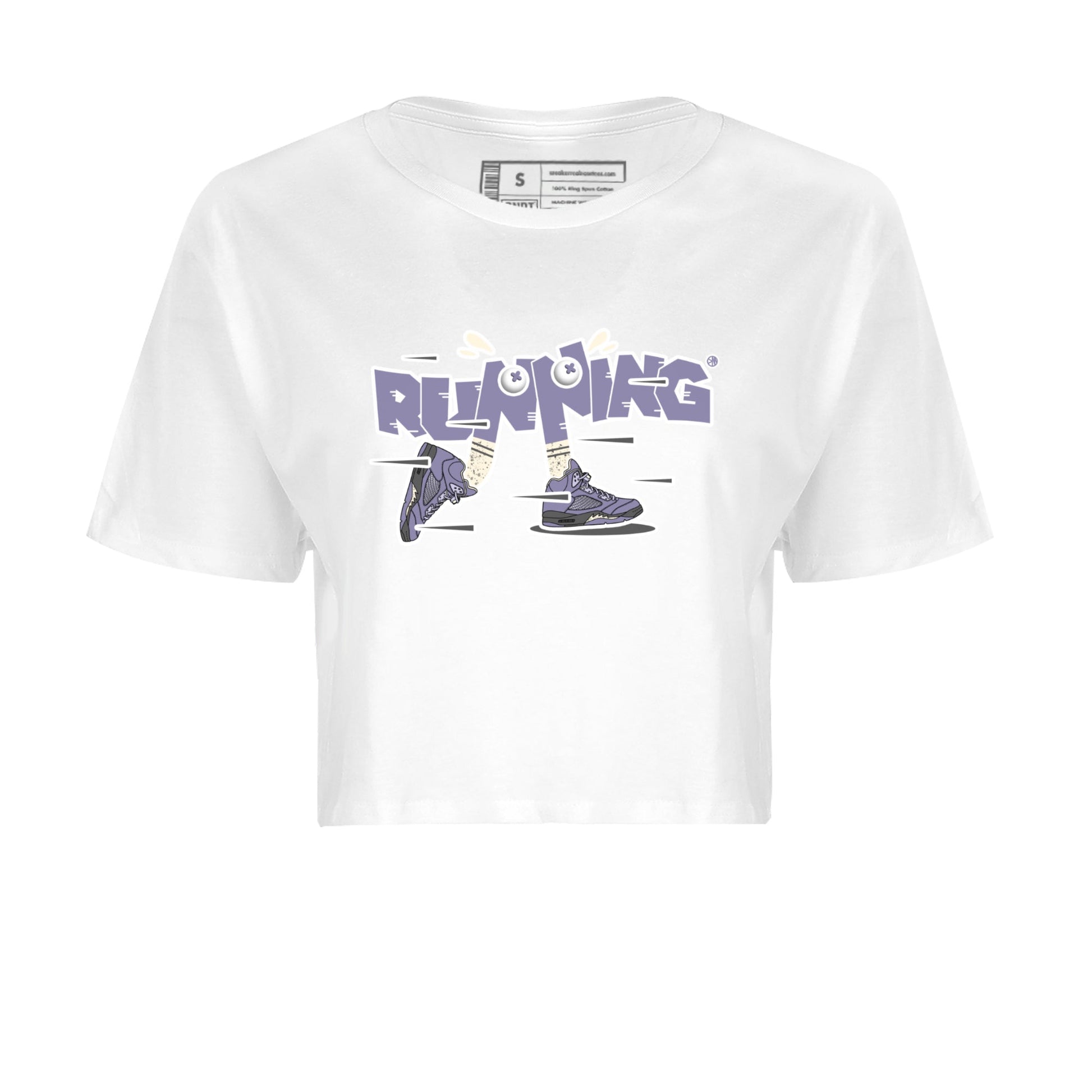 Air Jordan 5 Indigo Haze Sneaker Match Tees Running Shoes Sneaker Tees AJ5 Indigo Haze Sneaker Release Tees Women's Shirts White 2