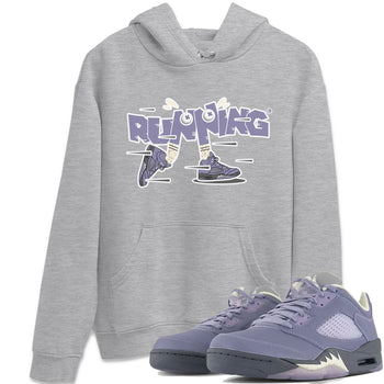 Air Jordan 5 Indigo Haze Sneaker Match Tees Running Shoes Sneaker Tees AJ5 Indigo Haze Sneaker Release Tees Unisex Shirts Heather Grey 1